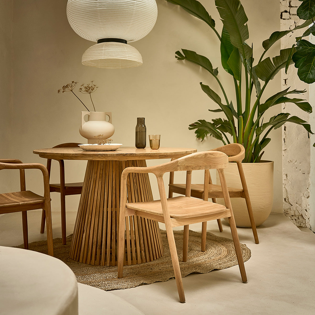 AMBRE - Juego de 2 sillas de teca maciza