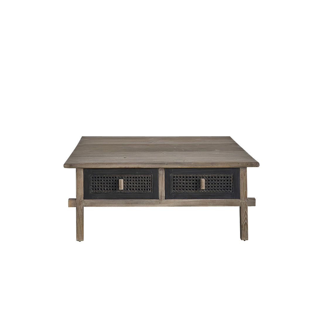 JUNKO - Mesa de centro de madera maciza reciclada 100 cm