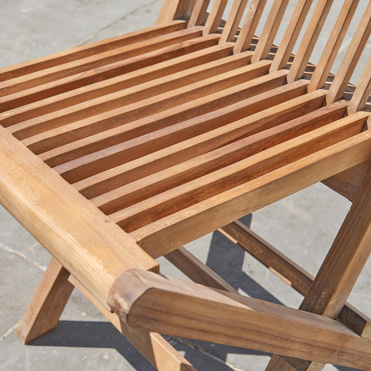 BALI - Silla de exterior plegable de teca maciza aceitada