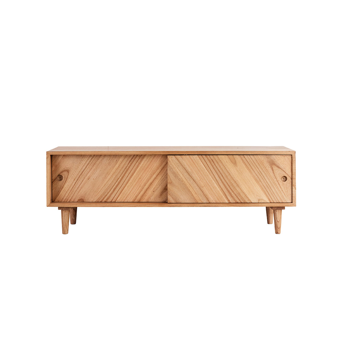 PACÔME - Mueble de TV de mindi macizo de 135 cm