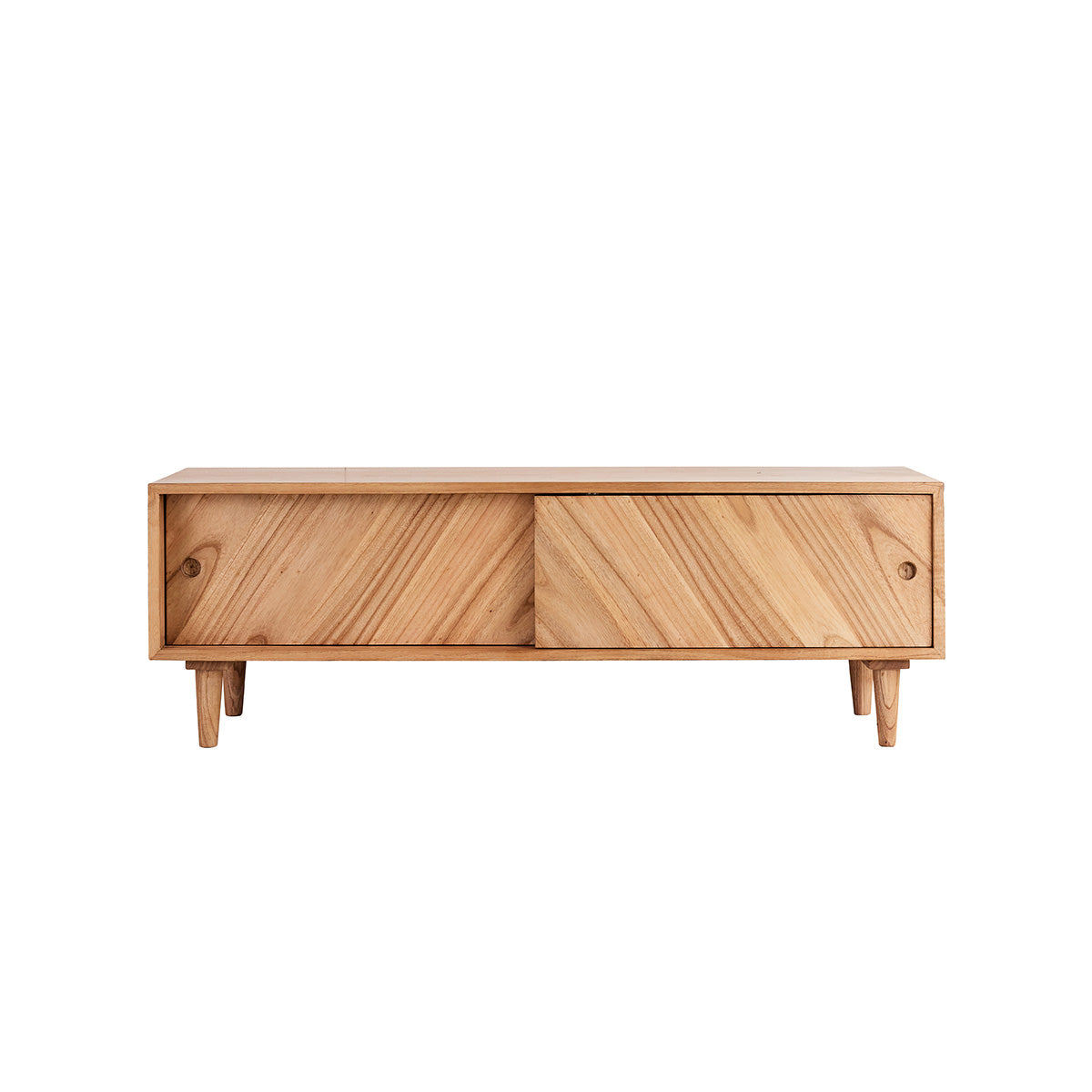 PACÔME - Mueble de TV de mindi macizo de 135 cm