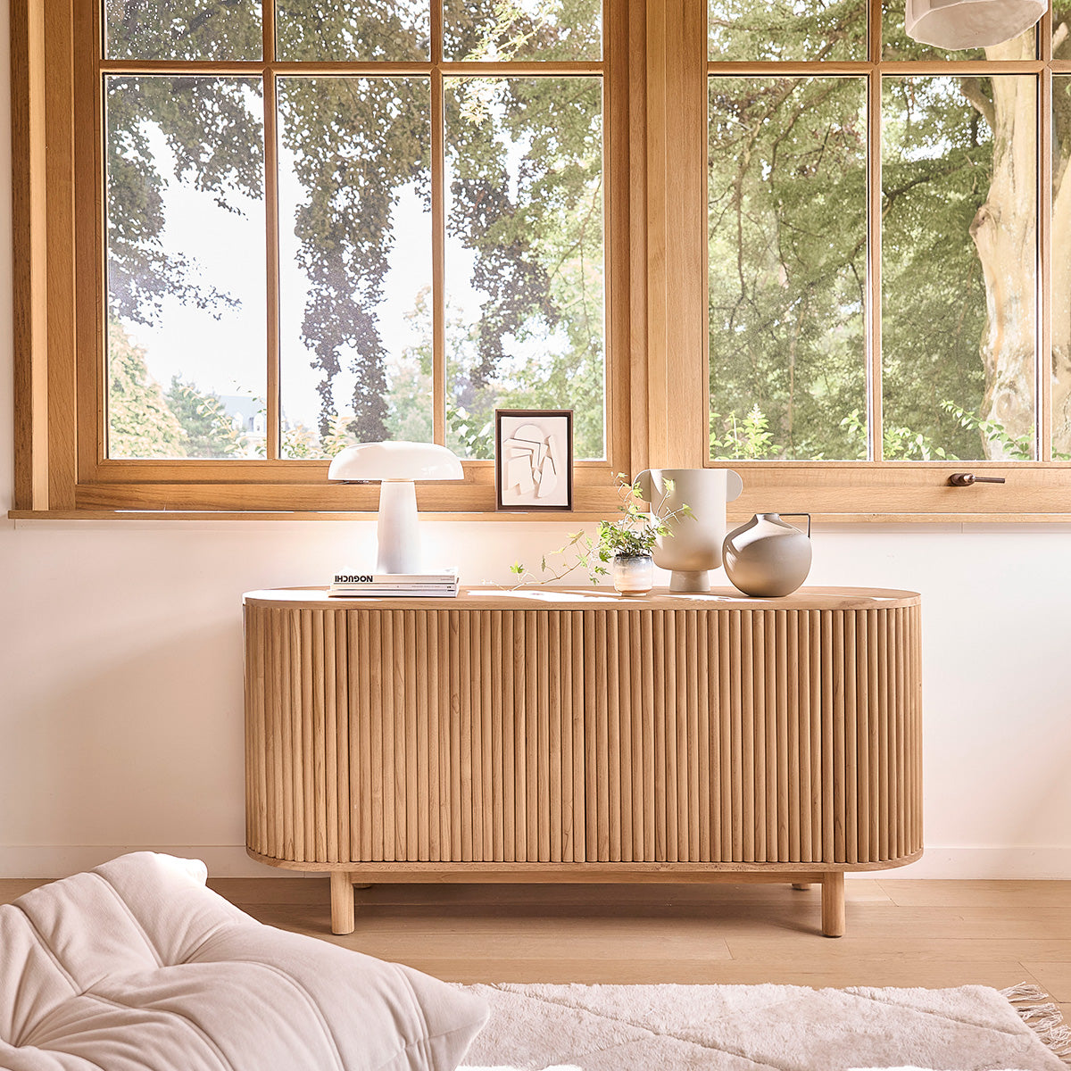 COLINE - Aparador de teca maciza de 160 cm