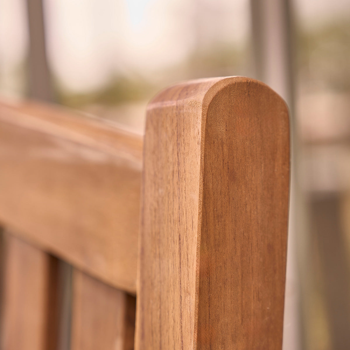 BALI - Banco de exterior de teca maciza aceitada de 120 cm