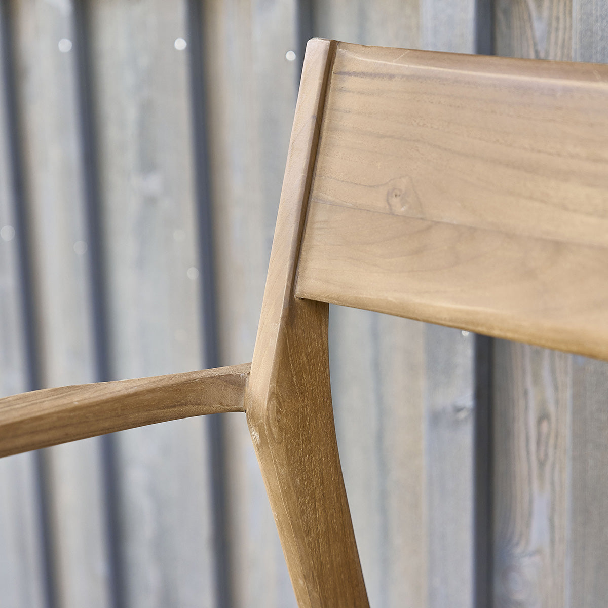 LIVIE - Sillón de jardín de teca maciza y cuerda beige