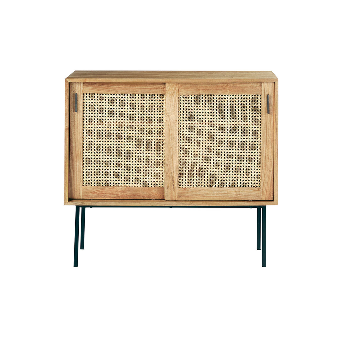 AUBIN - Cómoda de mindi macizo y rejilla 100 cm