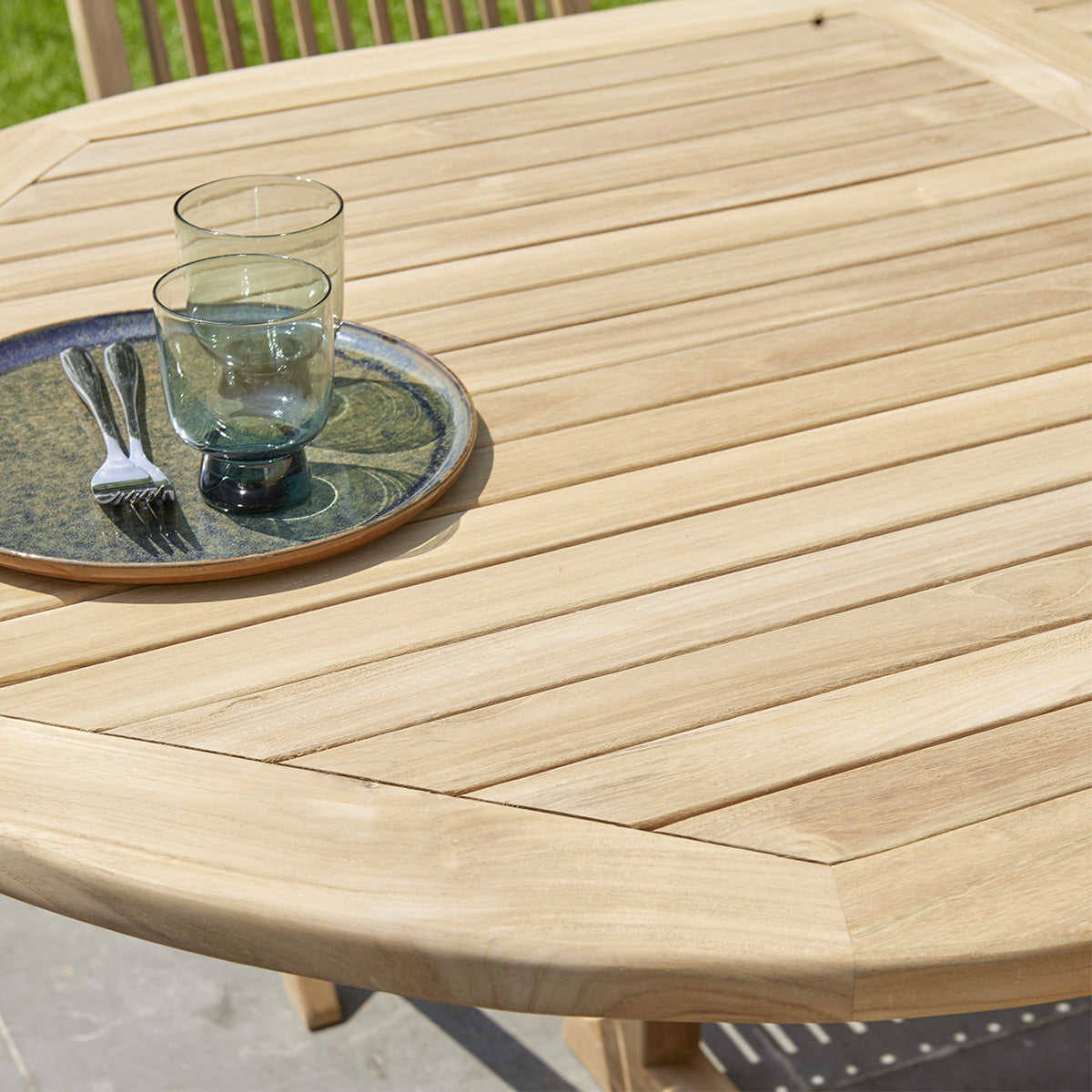 MIDLAND - Salón de exterior extensible de teca maciza para 8/10 pers.