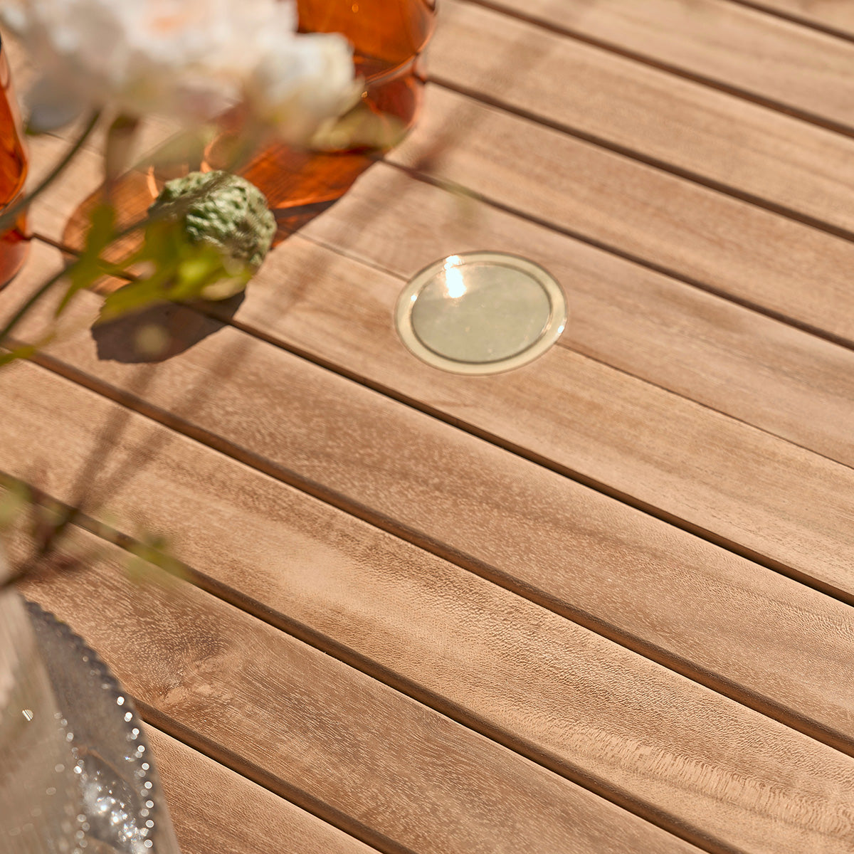 MALTE - Mesa de exterior extensible de teca maciza para 8/10 pers.