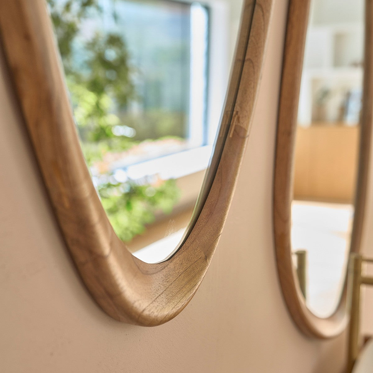 FIFTIES - Espejo de mindi macizo 75x60 cm