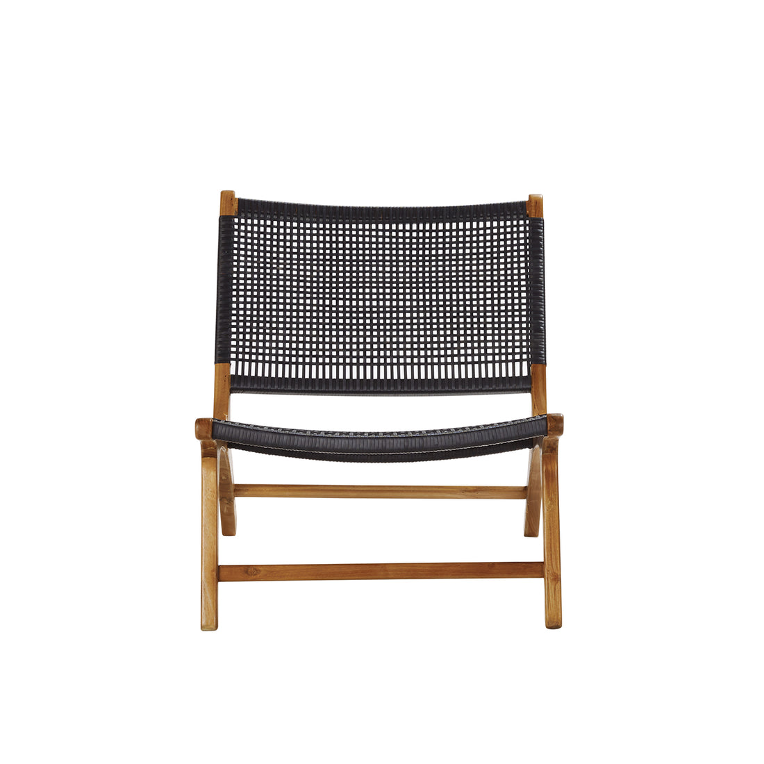 LINA - Sillón de teca maciza y tejido