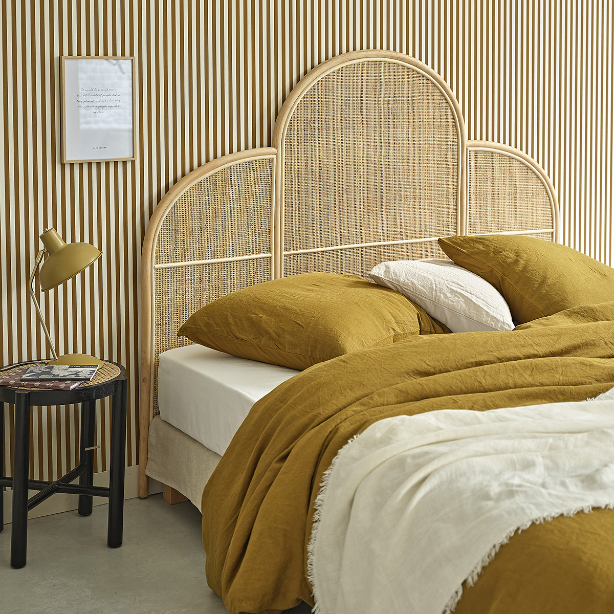 JANE - Cabecero de ratán y rejilla 160 cm