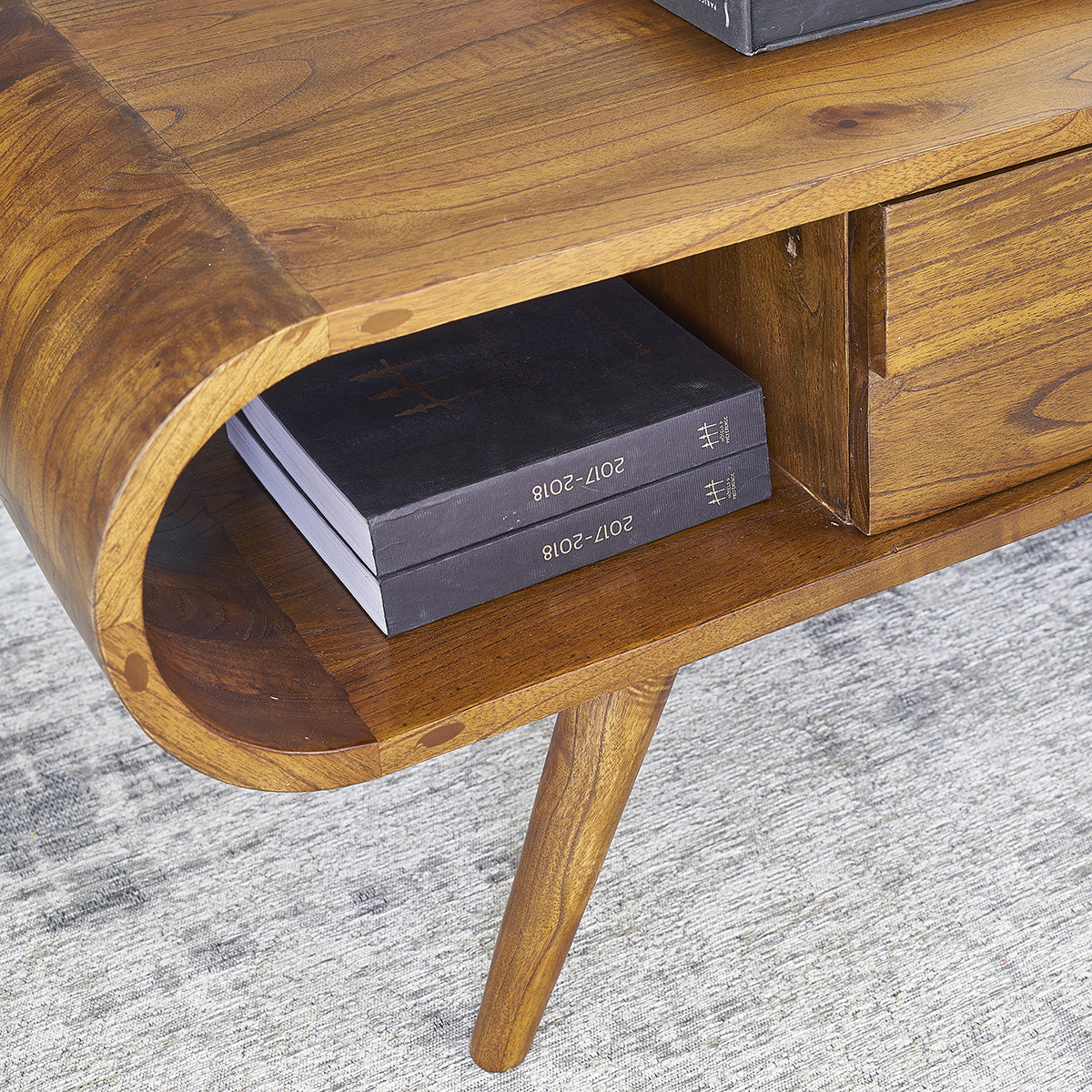 APOLLINE - Mesa de centro de mindi macizo 120 cm