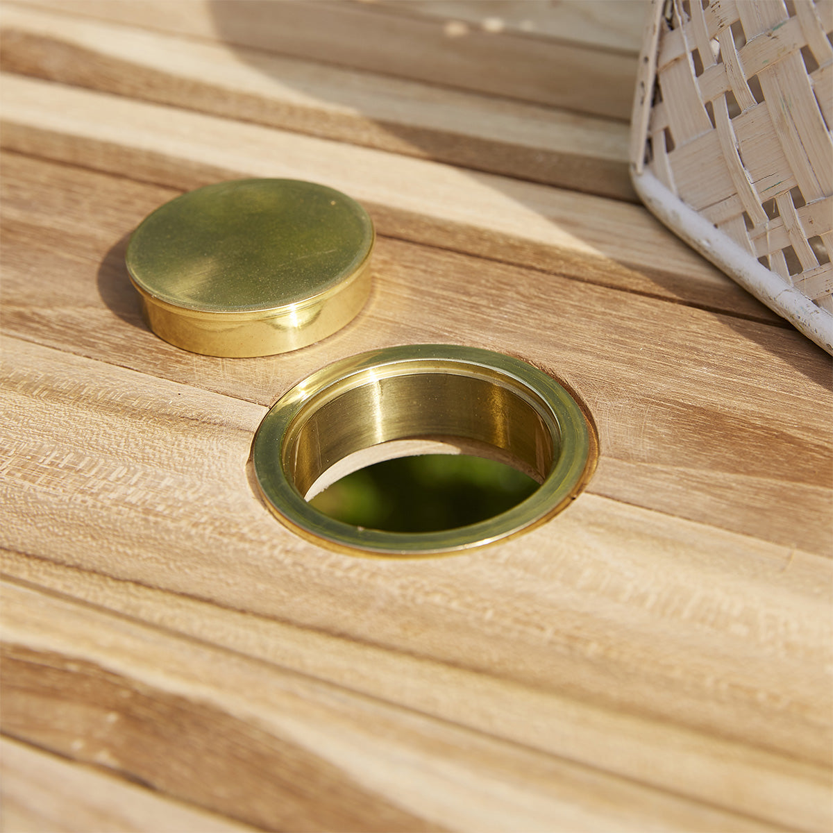 MELBOURNE - Salón de exterior extensible de teca maciza para 6 pers.