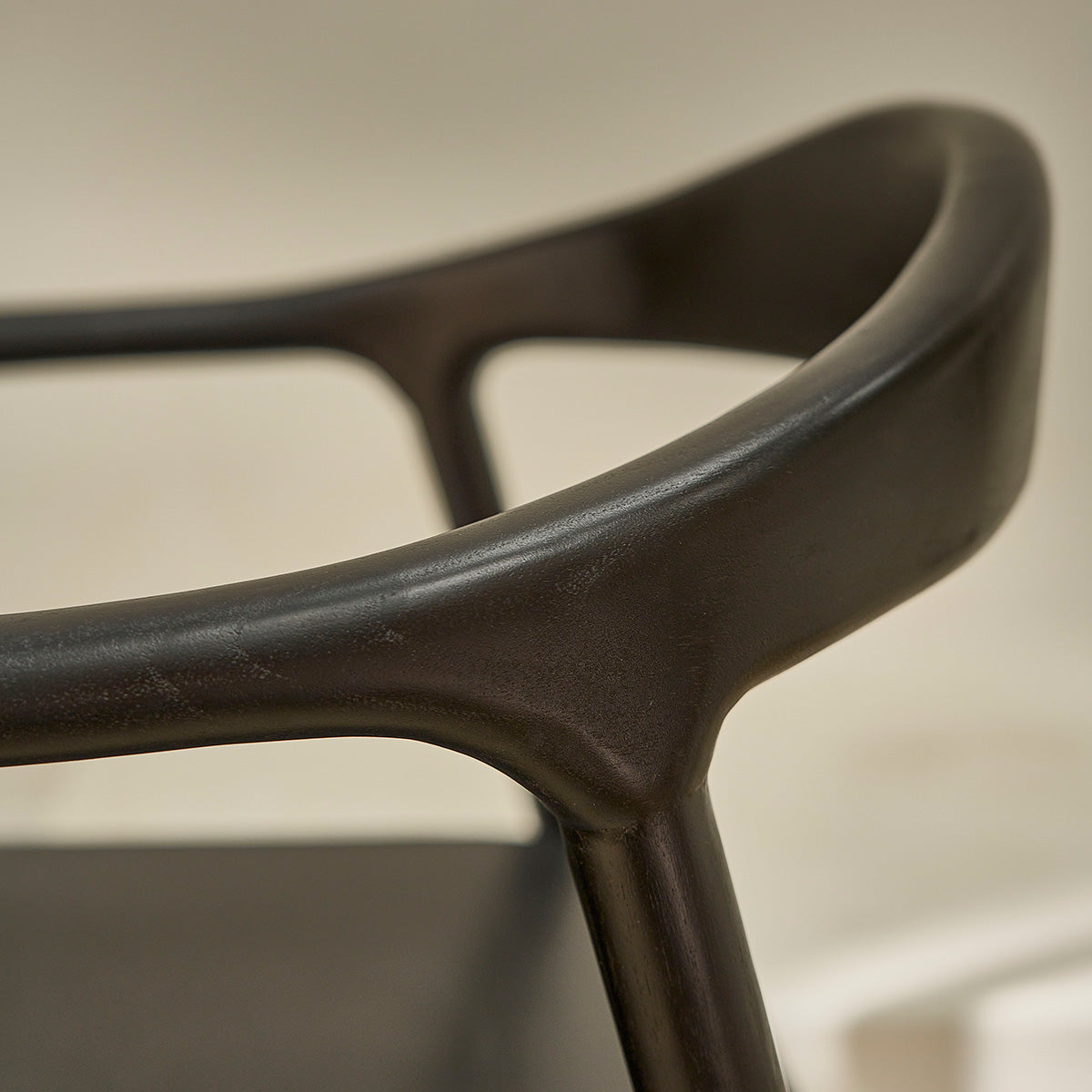 AMBRE - Juego de 2 sillas de teca maciza negra