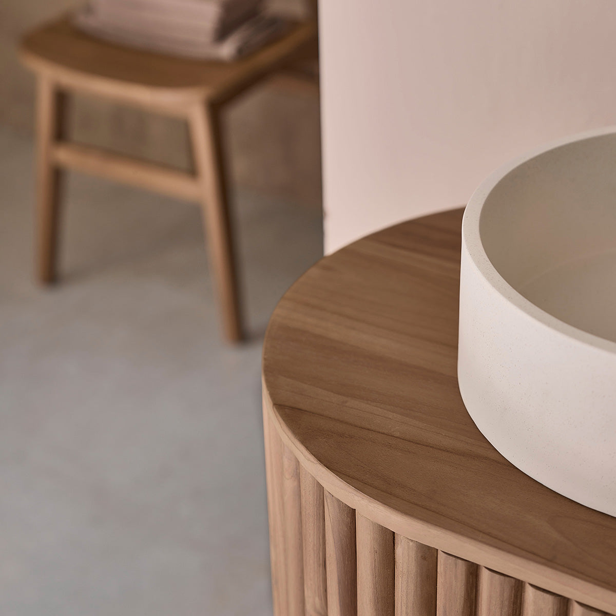 BELIZE - Mueble de baño suspendido de teca maciza de 140 cm