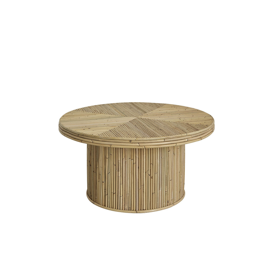 ALMA - Mesa de centro de caña de ratán Ø 80 cm