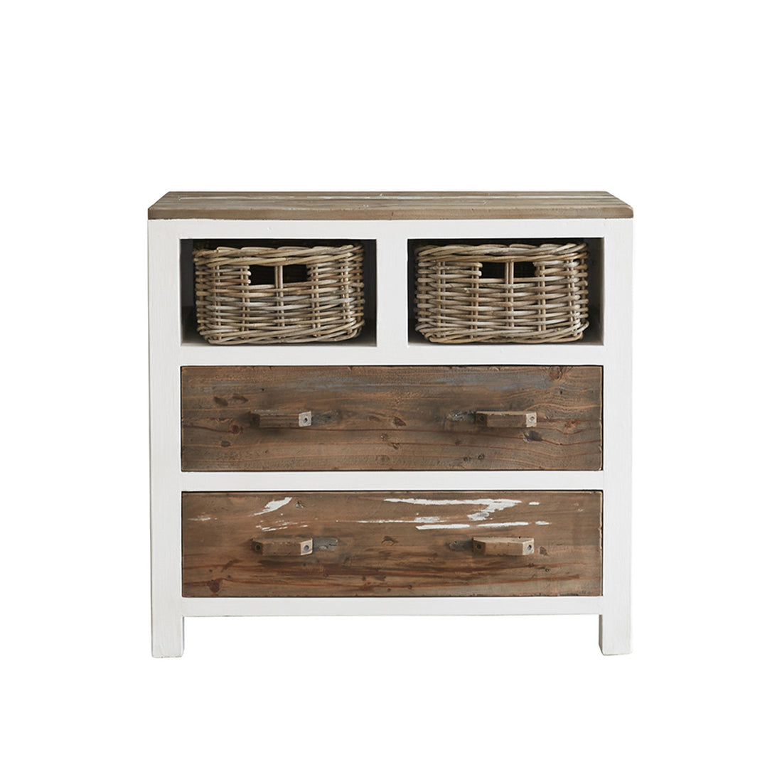 HONFLEUR - Cómoda de madera maciza reciclada 80 cm