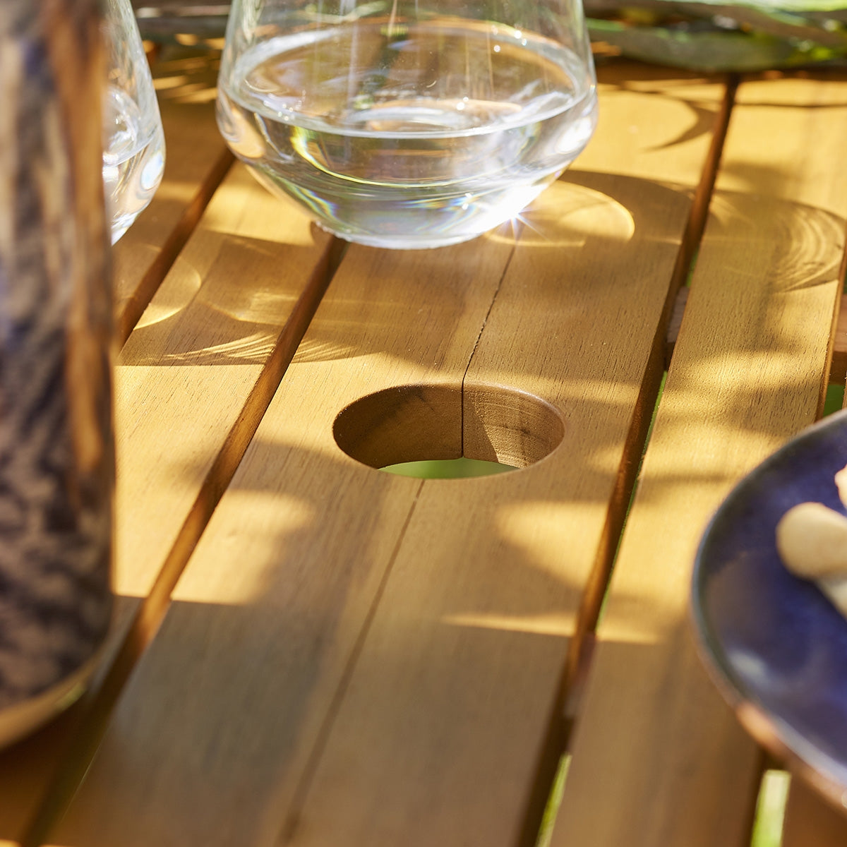 HANOÏ - Salón de exterior extensible de acacia para 6/8 pers.