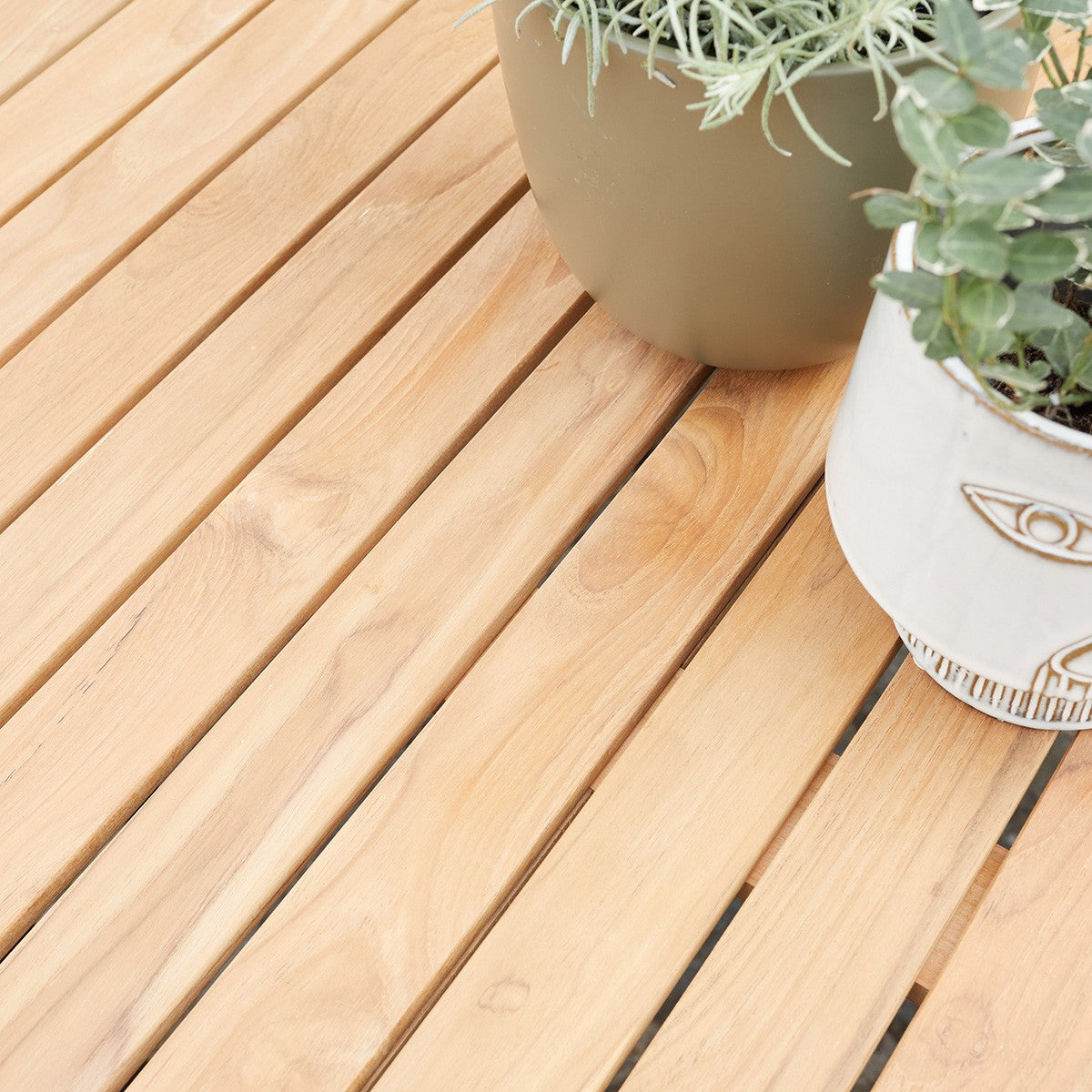 BALITECK - Mesa de exterior extensible de aluminio y teca para 6/10 pers.