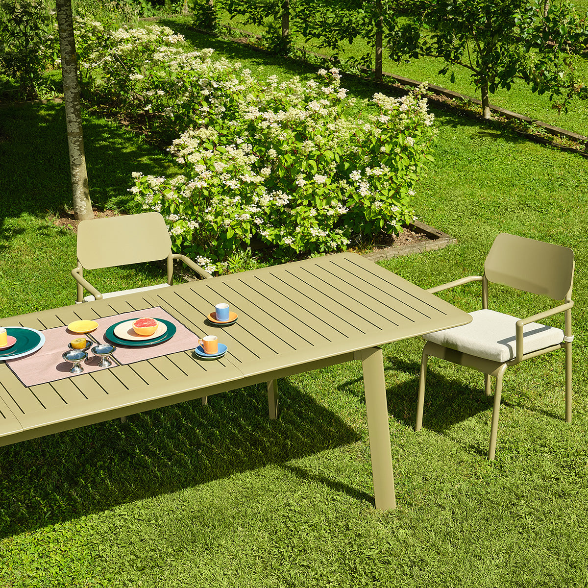 SARO - Mesa de jardín extensible de aluminio