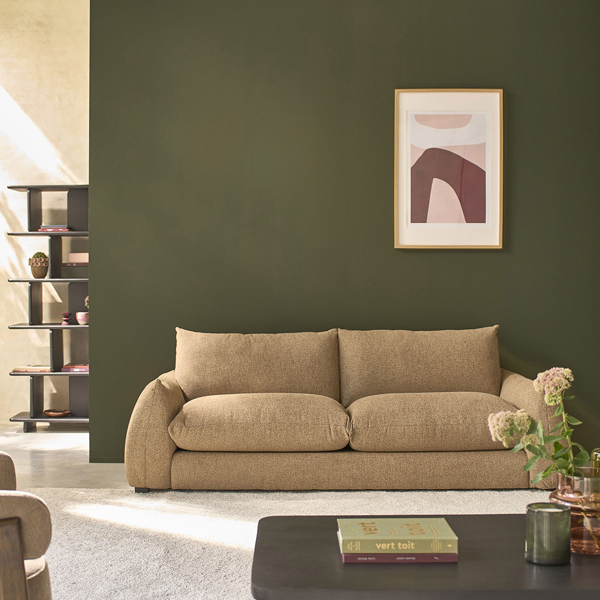 CLEO - Librería de madera maciza de mango negro, 106 cm