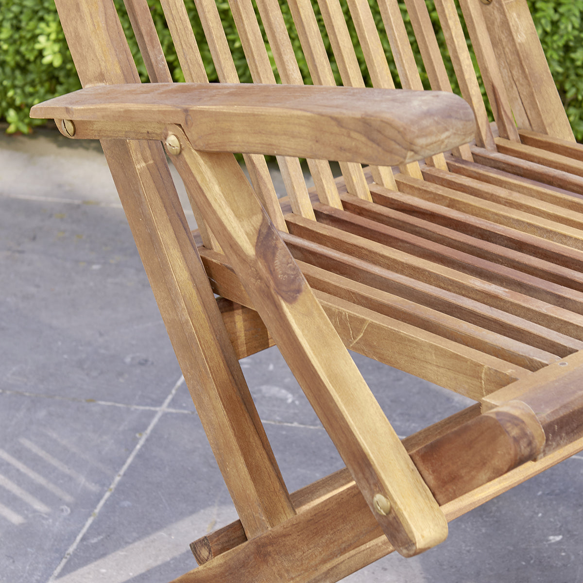 BALI - Sillón de exterior plegable de teca maciza aceitada (juego de 2)