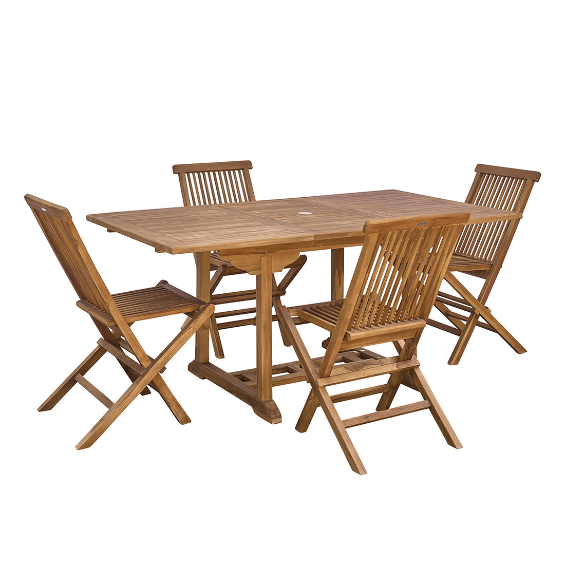 BALI - Salón de exterior extensible de teca maciza aceitada para 4/8 pers.