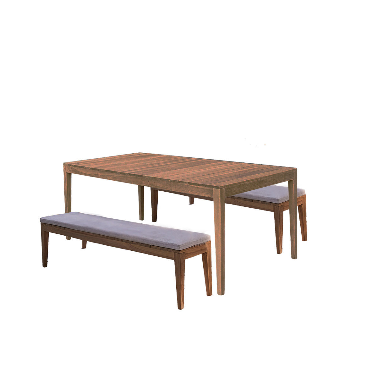 BARI - Salón de exterior de teca maciza para 6/8 pers. cojines incluidos