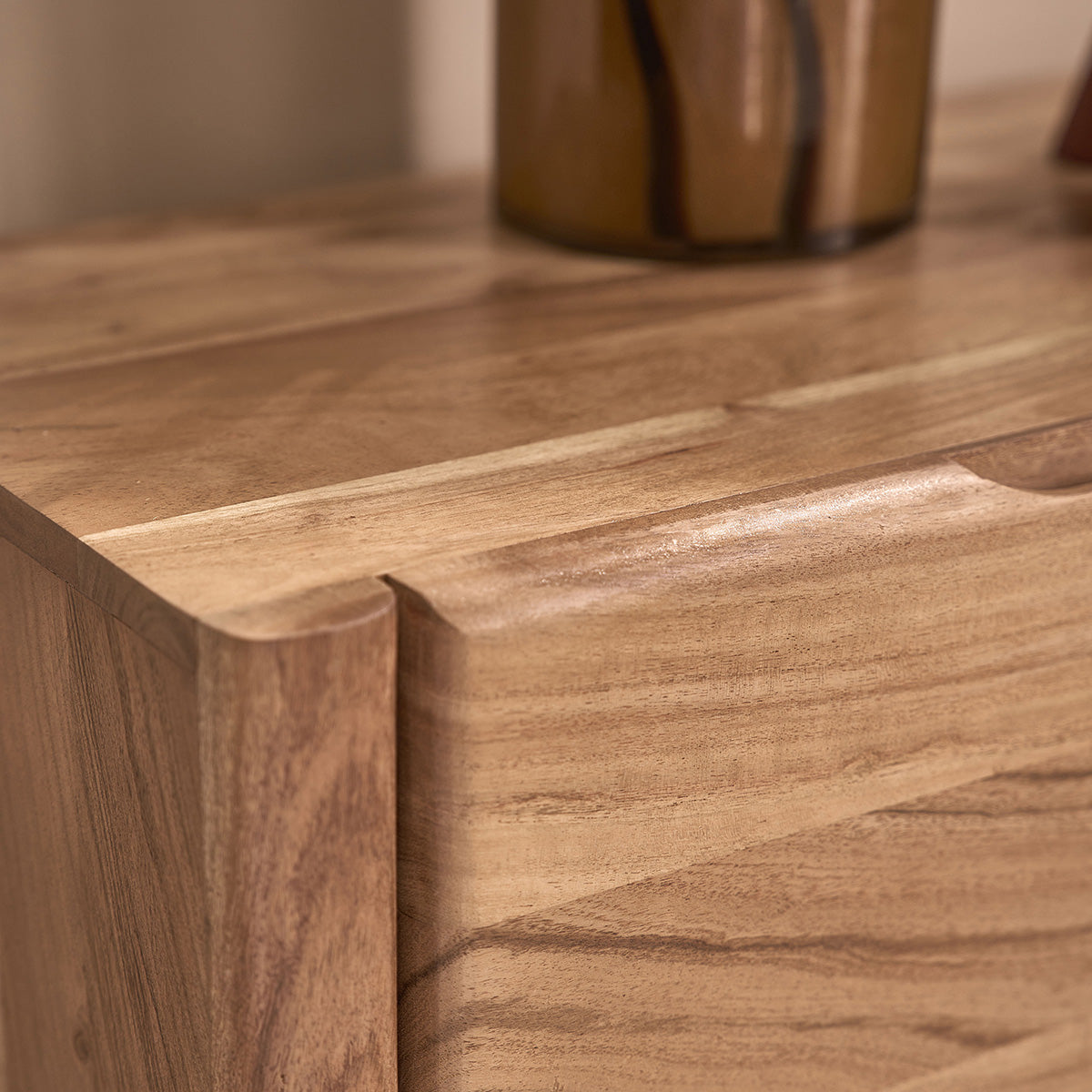 CALI - Mueble para la tele de acacia maciza de 150 cm