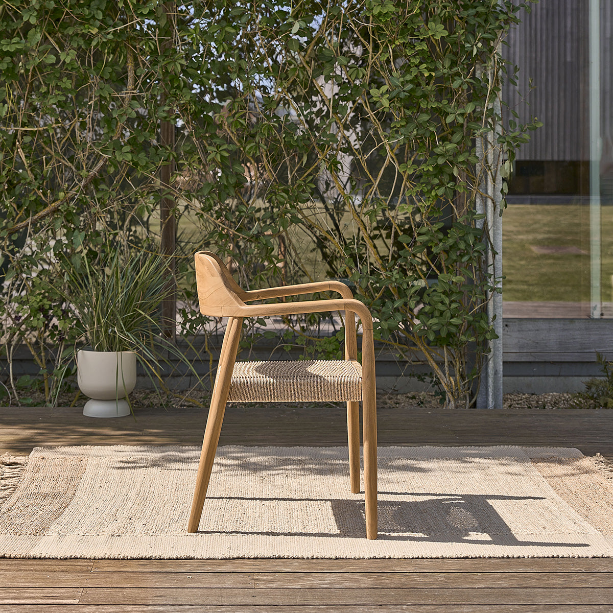 ALIZÉ - Sillón de jardín de teca maciza y cuerda (lote de 2)