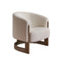 Sillón de roble macizo y tejido bouclette crudo