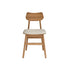 Silla de teca maciza con asiento de buclé