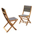 Silla de exterior plegable de acacia maciza y textileno negro (juego de 2)