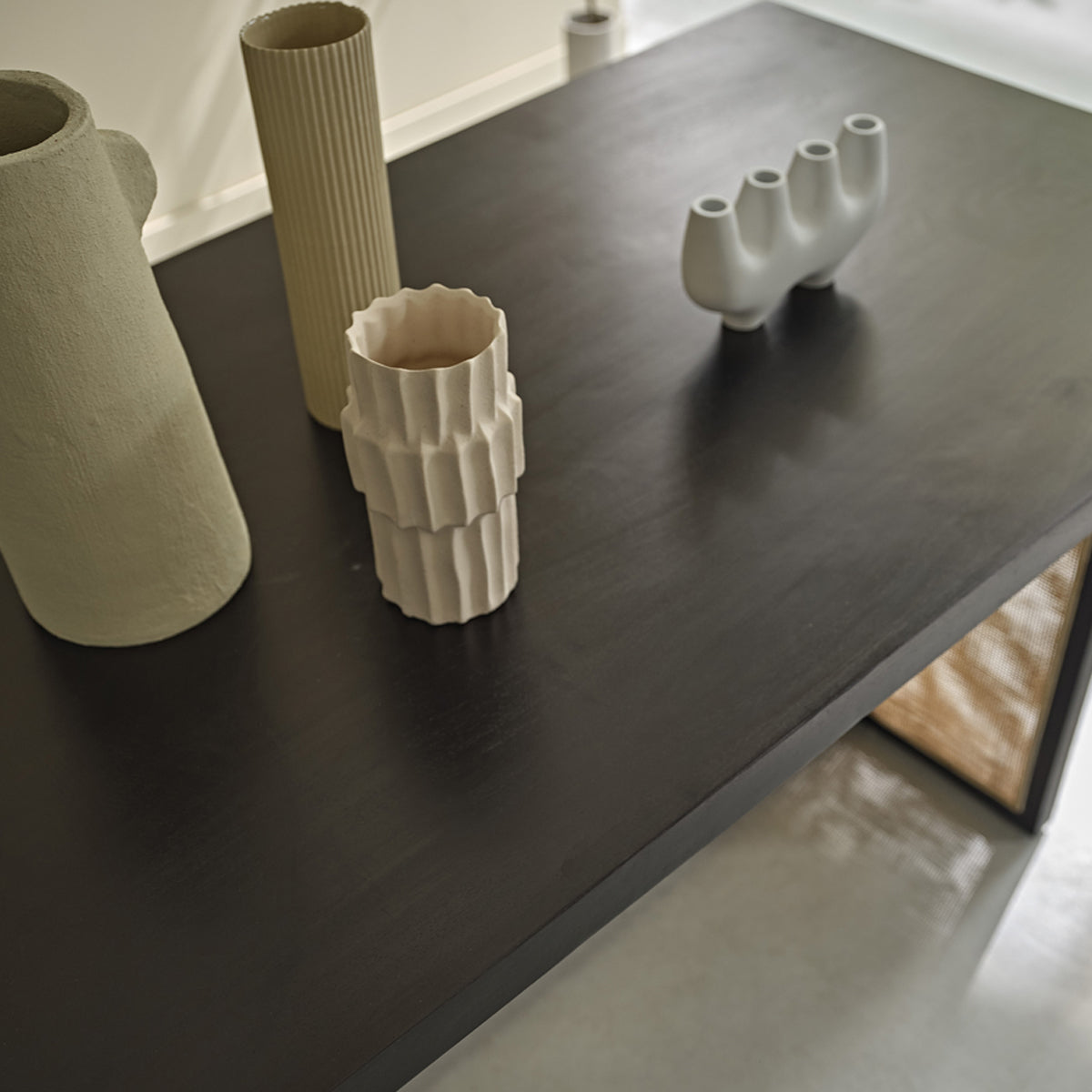 BLAISE - Mesa de mango macizo y rejilla para 6 pers.