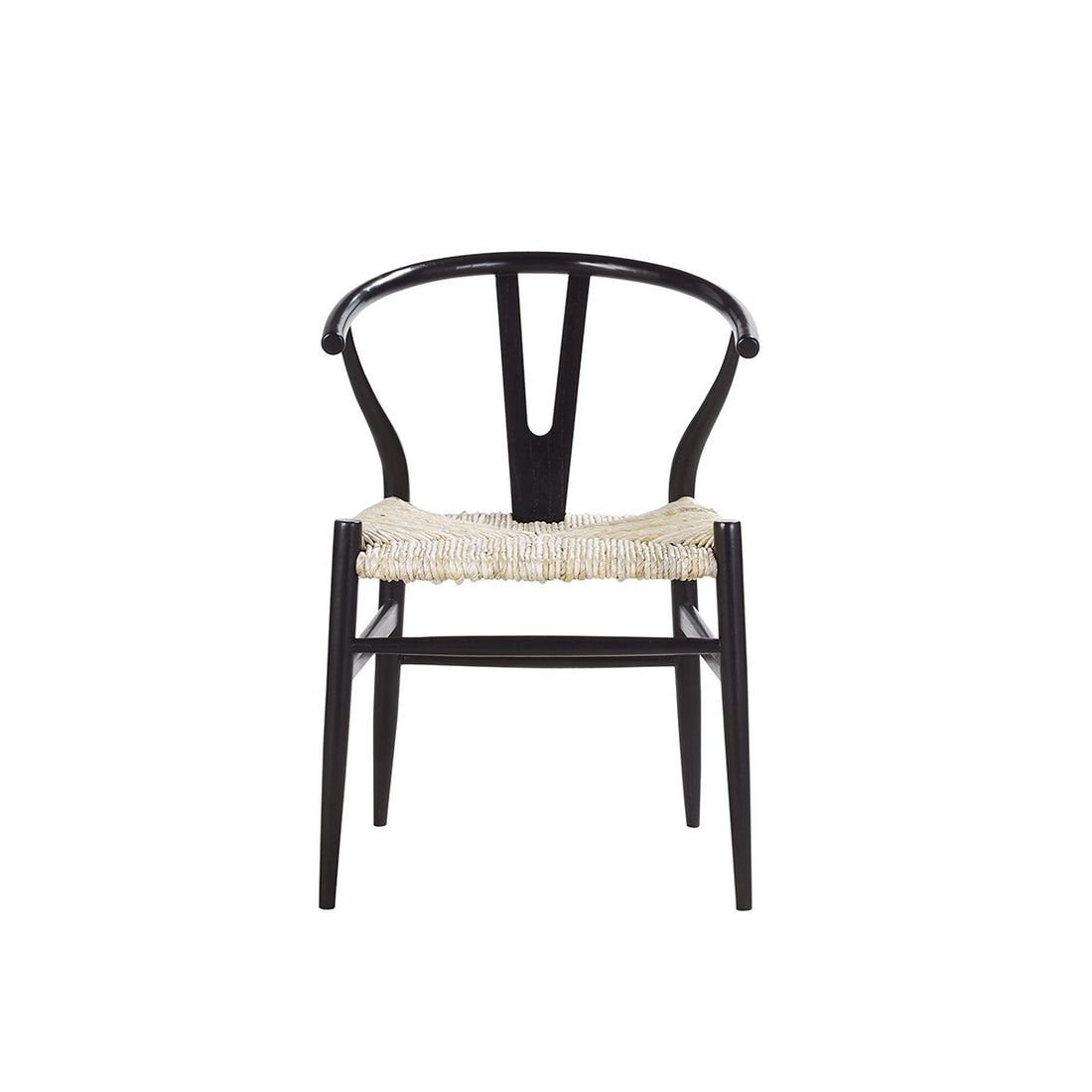 CAMILLE - Silla de mindi macizo negra y cuerda natural