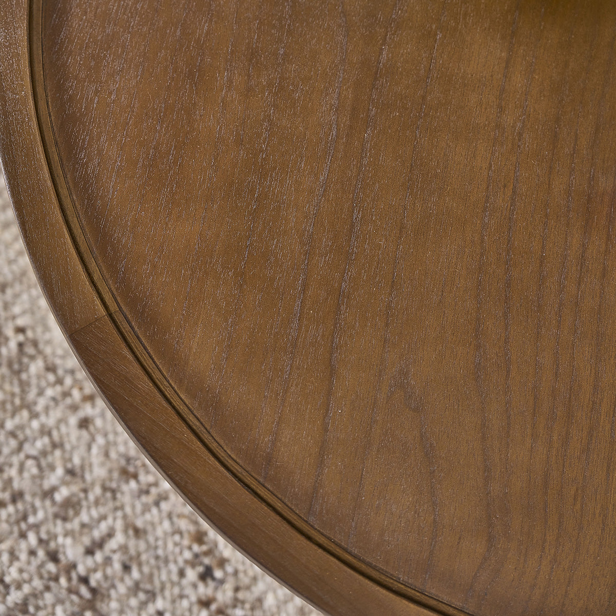 SOLÈNE - Mesa de centro redonda de mindi macizo acabado nogal Ø 100 cm