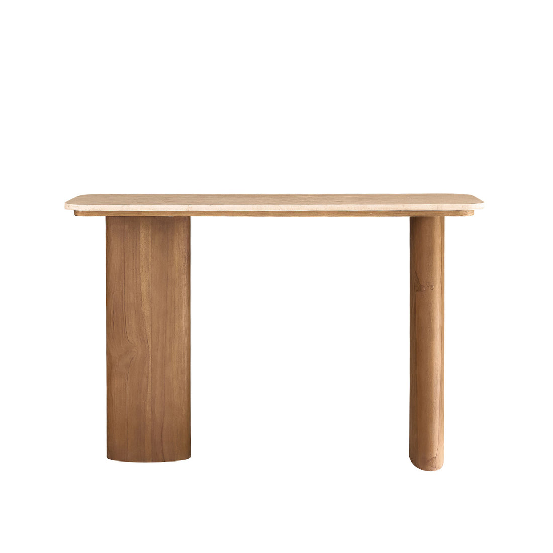 CALMA - Consola de teca maciza y mármol 120 cm