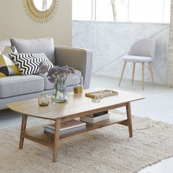 ODDA - Mesa de centro de mindi macizo 130 cm