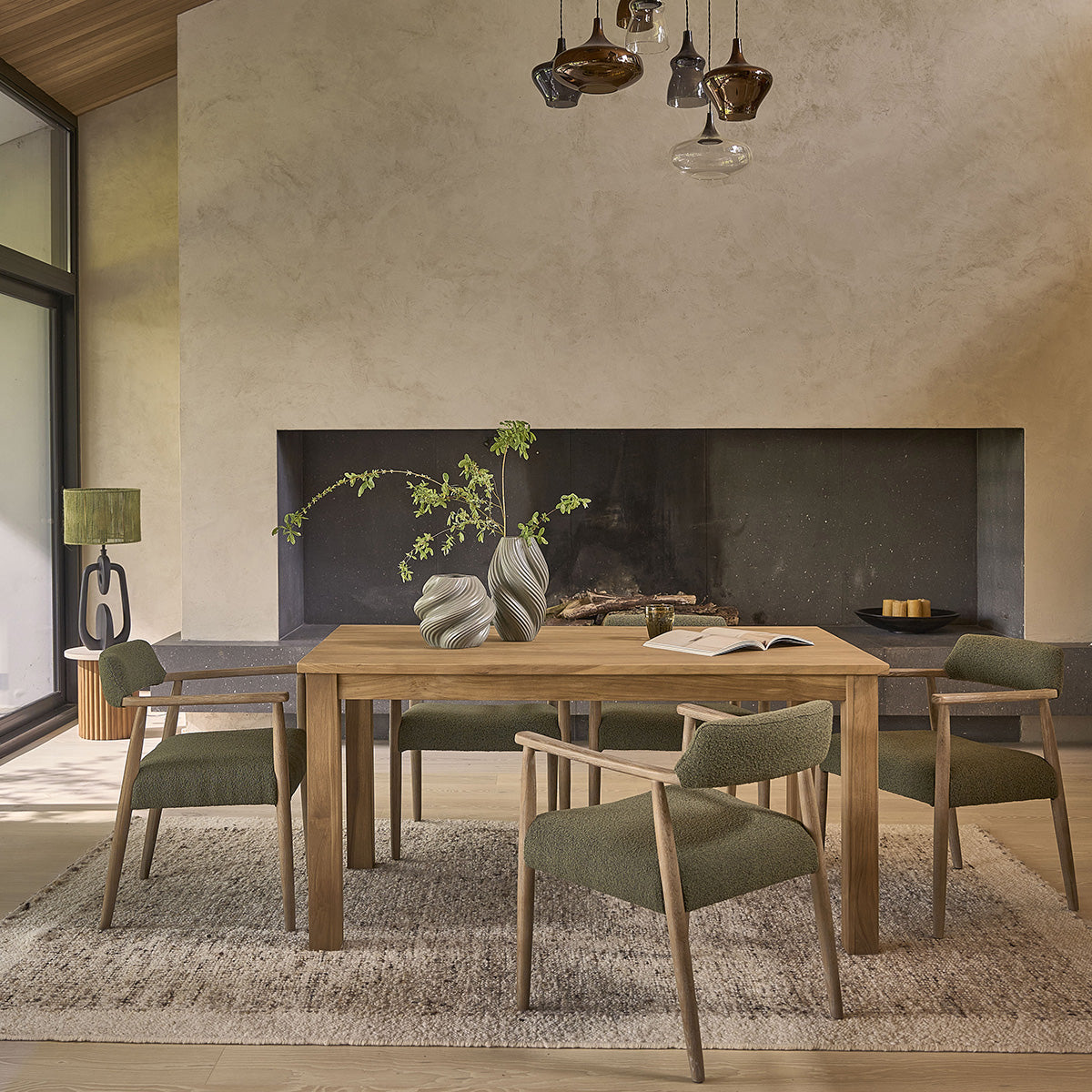 BOSTON - Mesa de teca maciza para 6 pers.