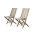 Silla de exterior plegable de teca maciza (juego de 2)