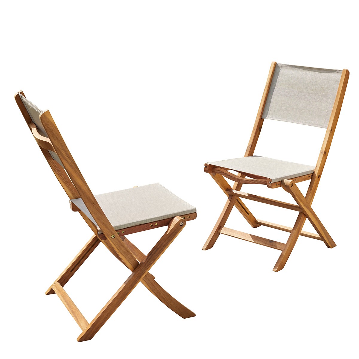 HANOÏ - Silla de jardín de acacia maciza (juego de 2)