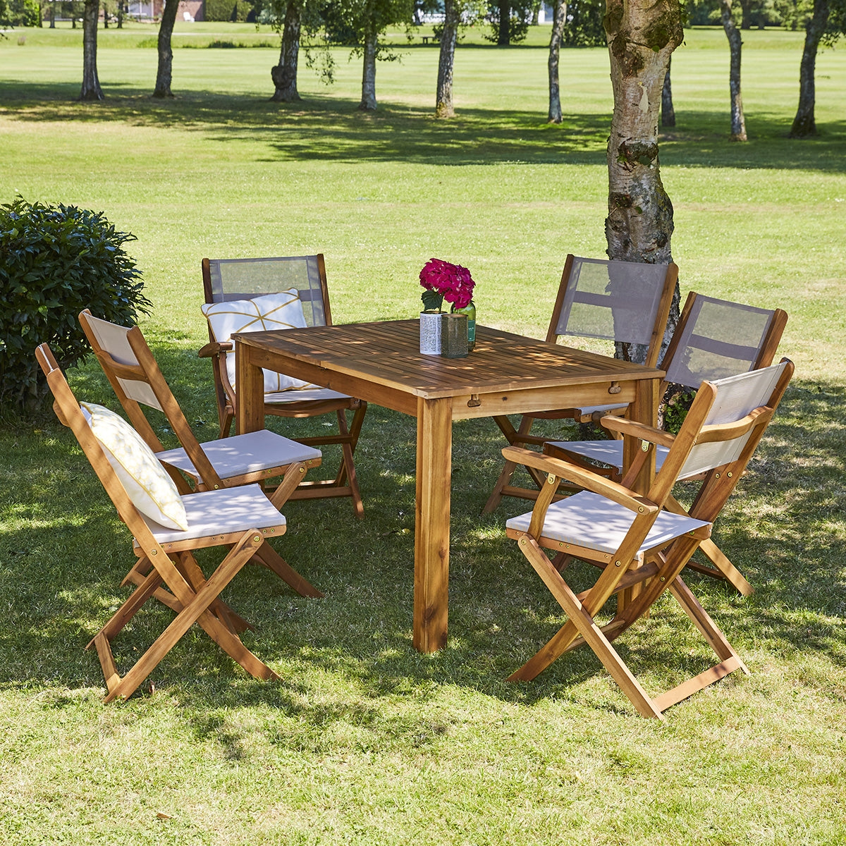 HANOÏ - Salón de exterior de acacia para 6 pers.