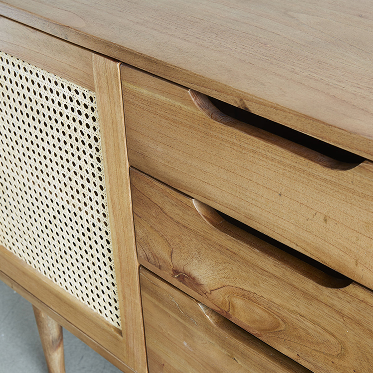 HANA - Mueble de lavabo de mindi macizo y rejilla 85 cm