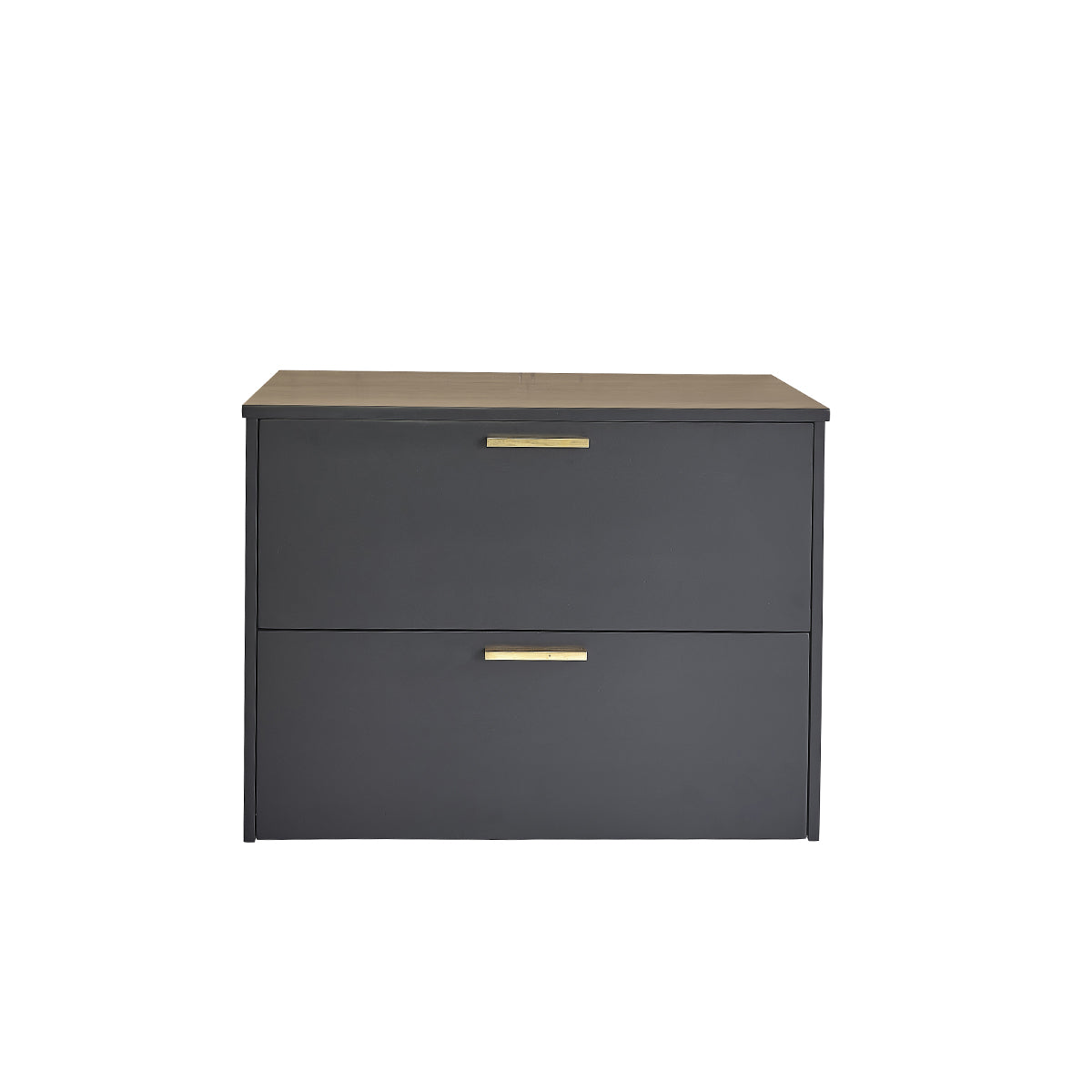 LUNA - Mueble suspendido para lavabo de acacia maciza negra de 80 cm