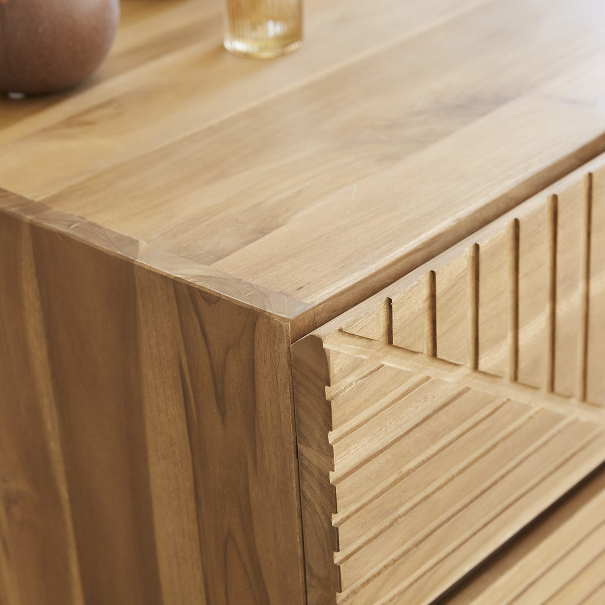 PORTLAND - Cómoda de teca maciza 95 cm