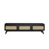 Mueble de TV de mindi macizo y rejilla negro 160 cm