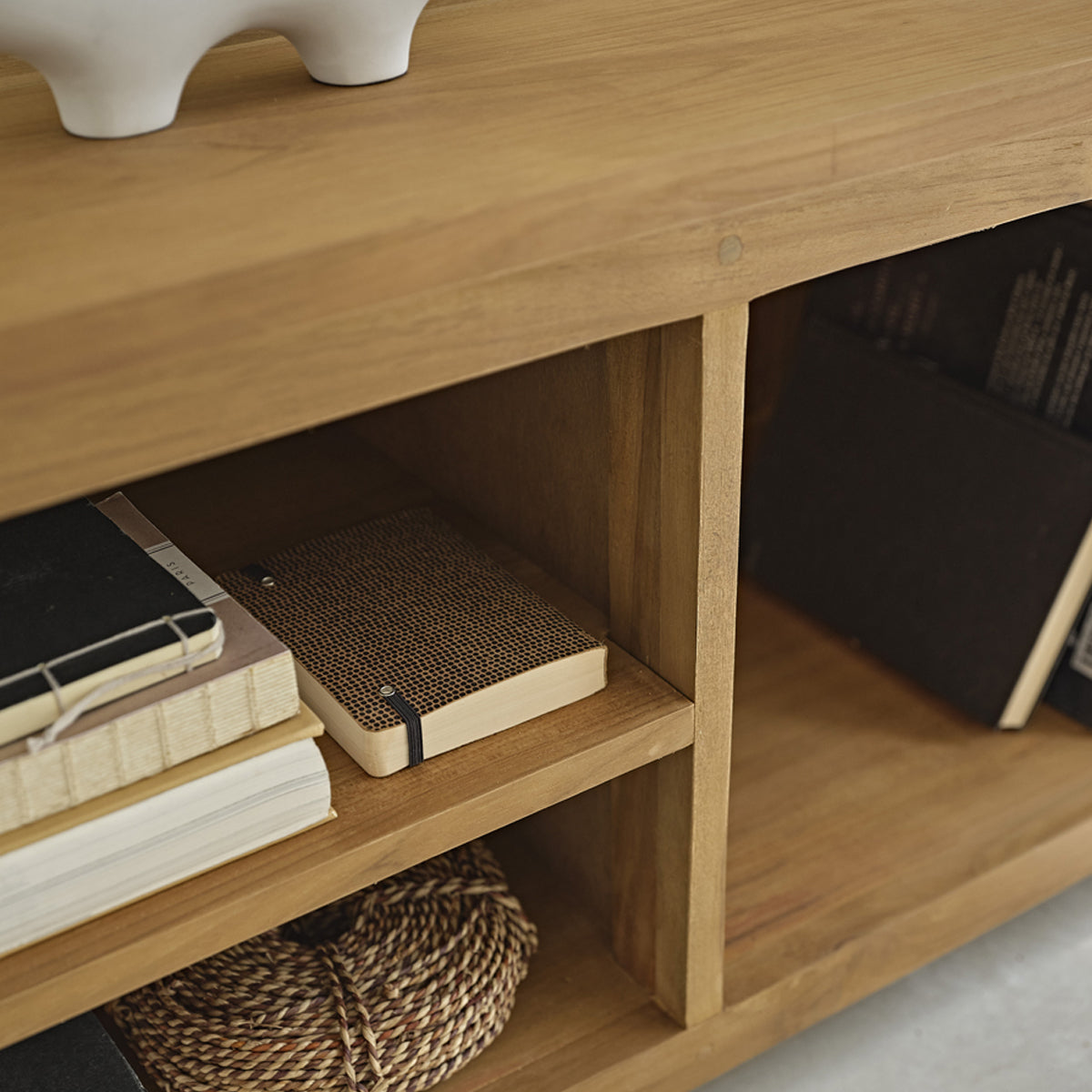 BOSTON - Mueble de TV de teca maciza de 150 cm