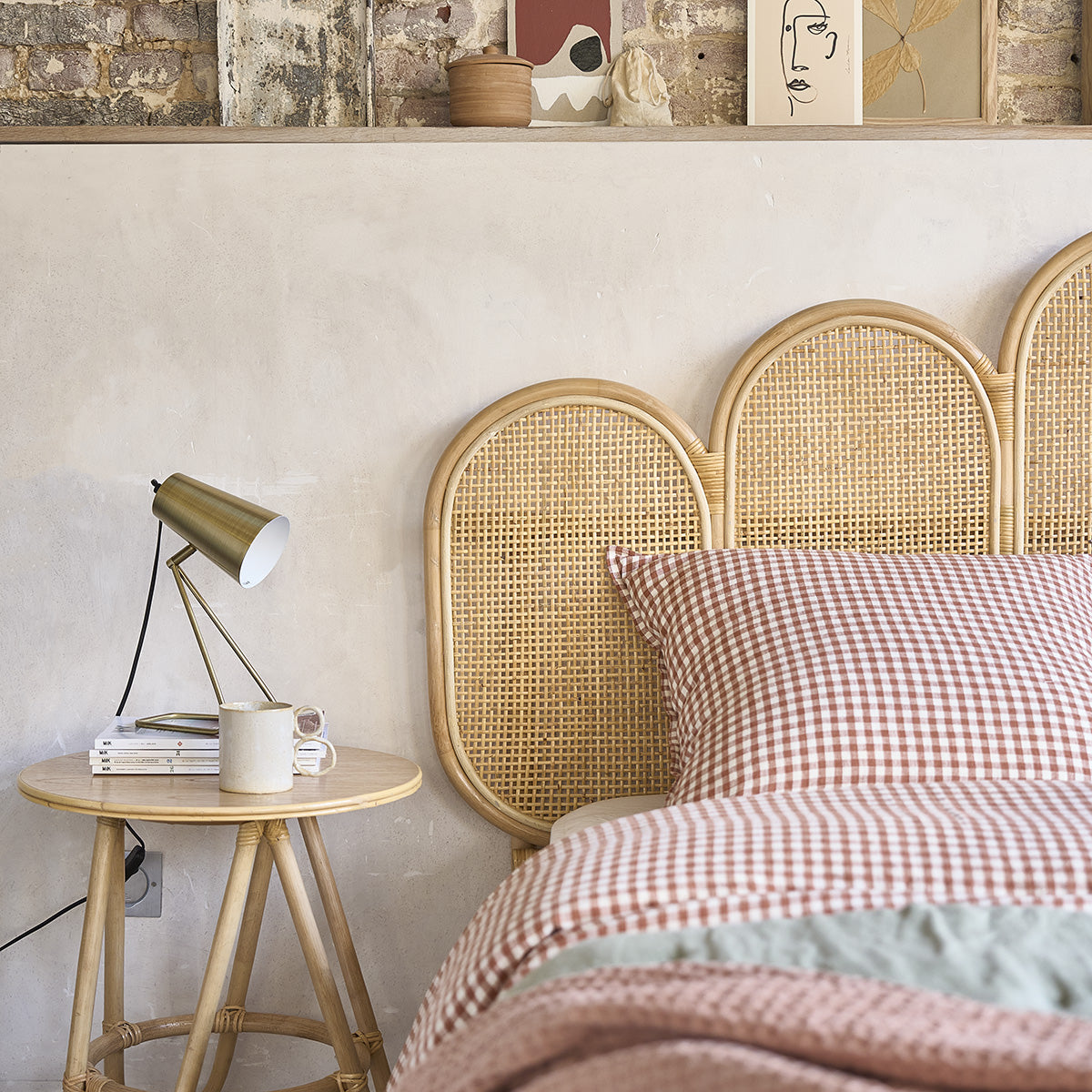 JANE - Cabecero de ratán y rejilla 160 cm