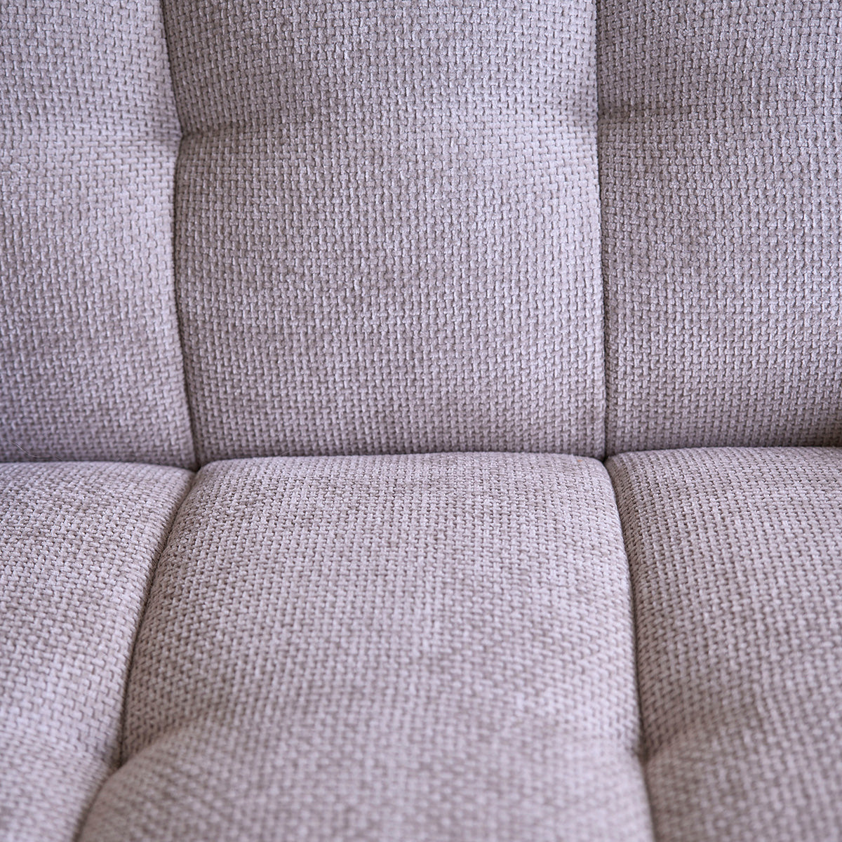 ALPHONSE - Sofá recto de 4 plazas de terciopelo trenzado beige