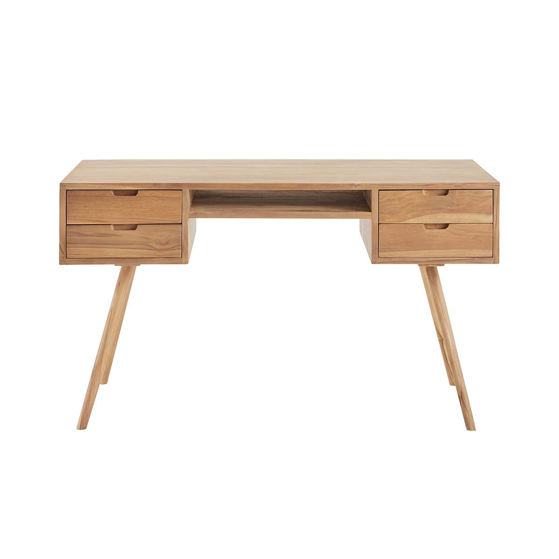 ISAURE - Escritorio de teca maciza de 130 cm