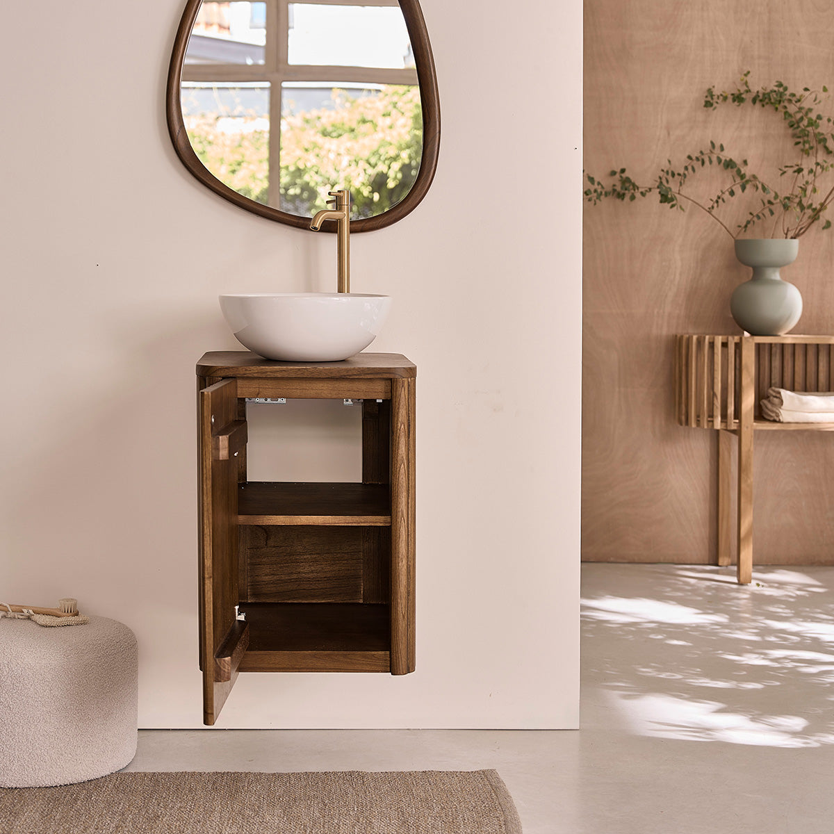 TRINIDAD - Mueble de lavabo de mindi suspendido de 40 cm